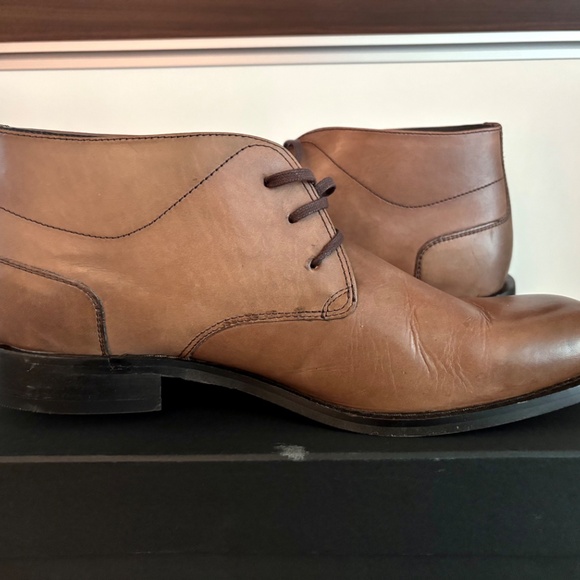 EUC KENNETH COLE NY Tan Brown Leather Mens Ankle Boots Shoes US Size 10.5 M main image 4